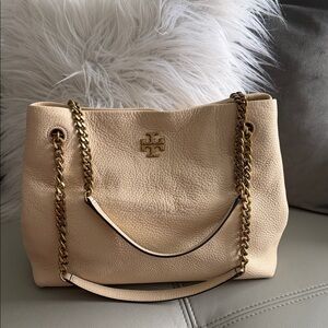 Tory Burch Kira leather tote bag with Gold Accents